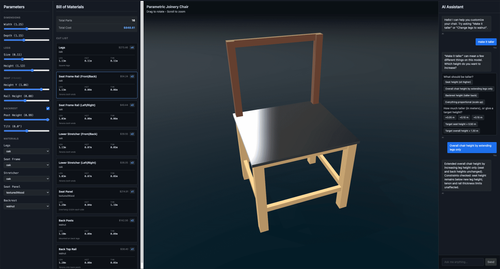 IVA3D - Parametric Joinery Chair Demo